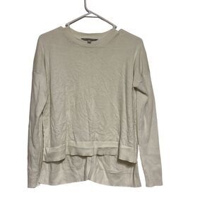 Athleta Women's White Long Sleeve Hi-Low Sweatshirt Size Small